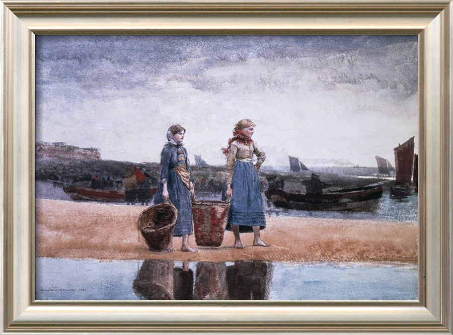 Two Girls on the Beach, Tynemouth By Winslow Homer